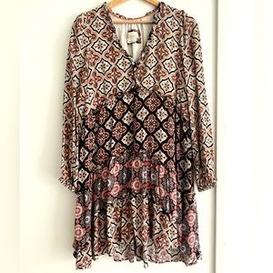 Anthropologie long sleeve swing dress